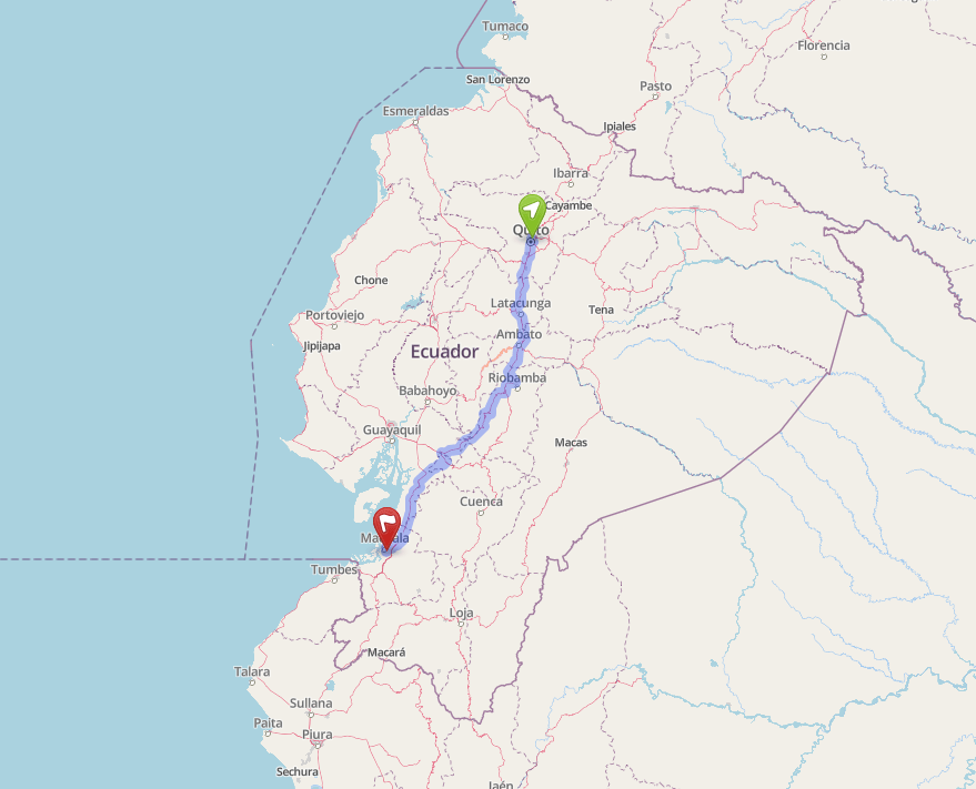 Ruta en bus Quito – Machala